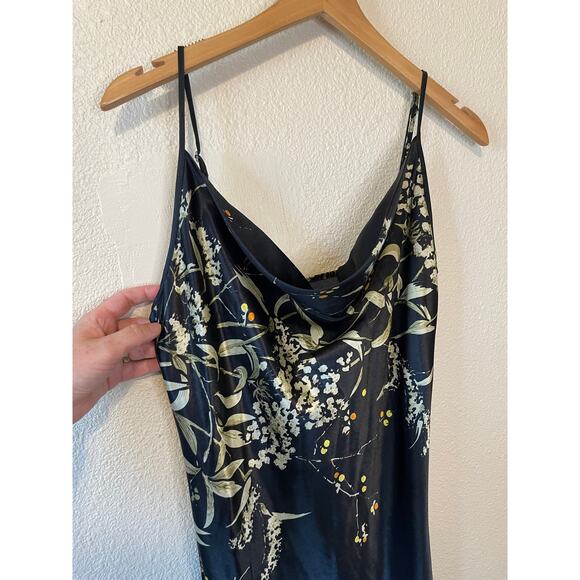 Whimsy Goth Boho Black Silky Floral Long Sleeve Bath Robe & Slip Mini Dress Sm - Picture 8 of 16